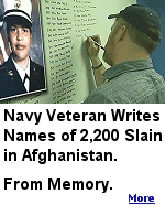 Ron White stood at a black wall in downtown Fort Worth, Texas, and wrote in white the full name and rank of each of the 2,200 military members who had died in Afghanistan. 